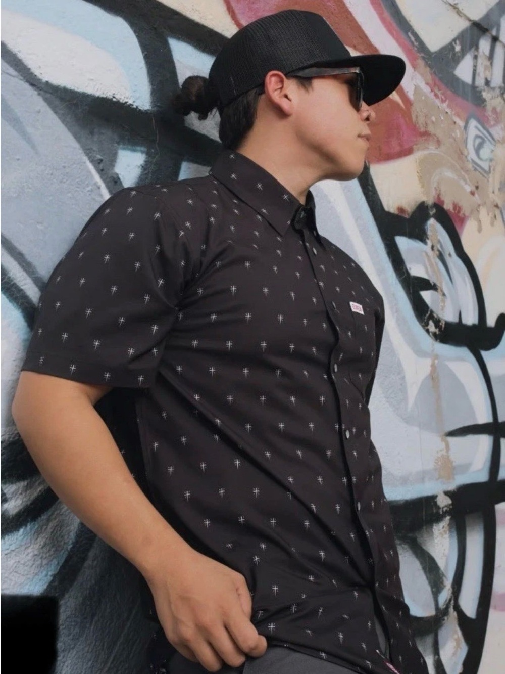 Dixxon Flannel Co. The Historia Black AOP Pearl Snap Button Party Shirt